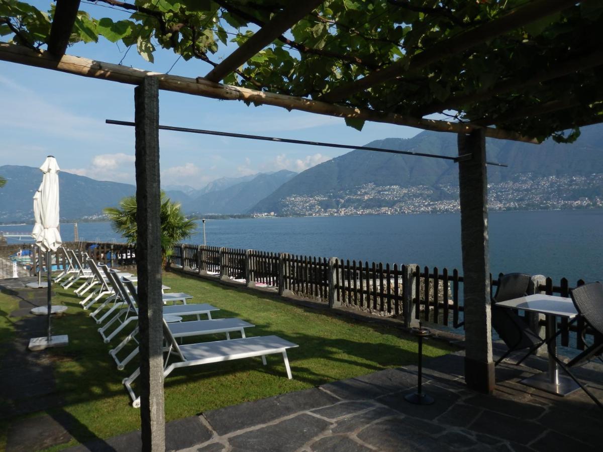 Schöne Ferienwohnung App. 36 mit Privatstrand Gambarogno Exterior foto